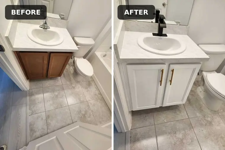 Before and after: vanity refinishing