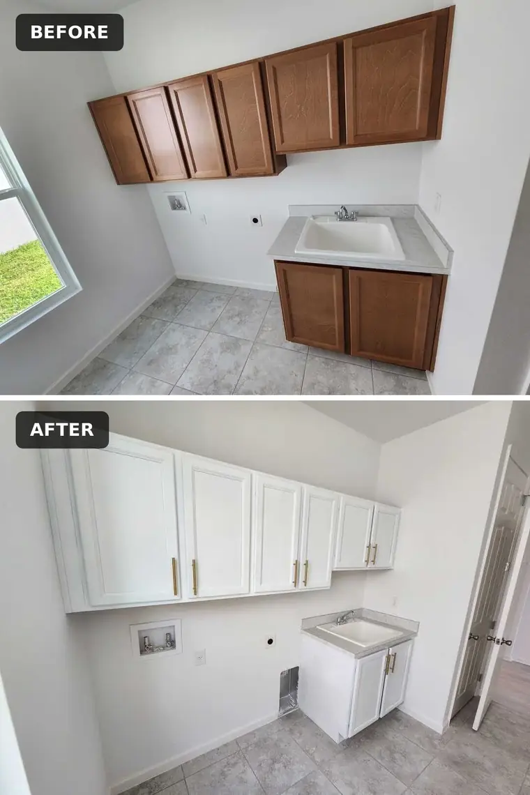 Before and after: cabinet refinishing
